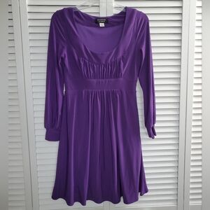 Essentials By A.B.S. Purple A-line Dress Ruched Detail Size S